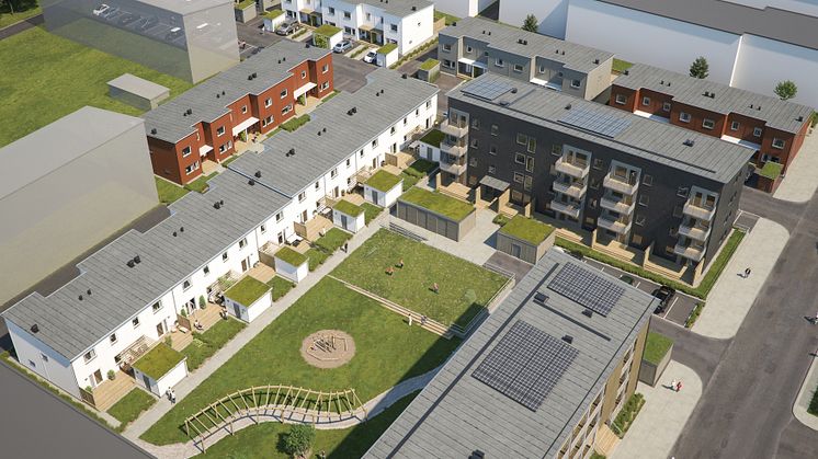 Stor efterfrågan på Drottninghögs första radhus i gröna, trygga kvarter