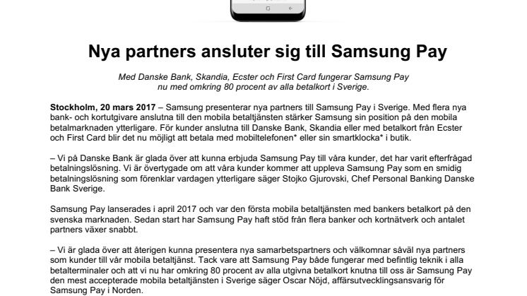 Nya partners ansluter sig till Samsung Pay