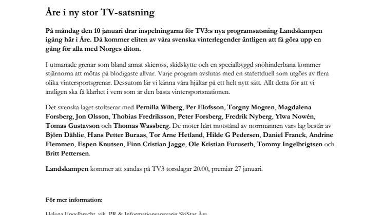 Åre i ny stor TV-satsning
