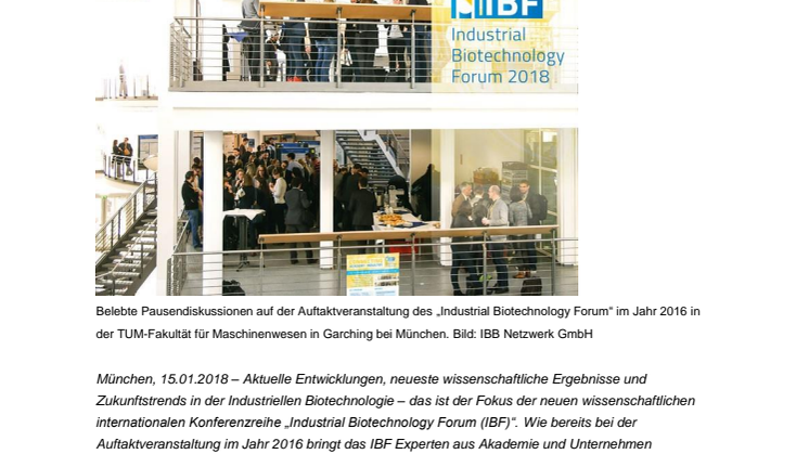 Forum für Zukunftstrends in der Industriellen Biotechnologie
