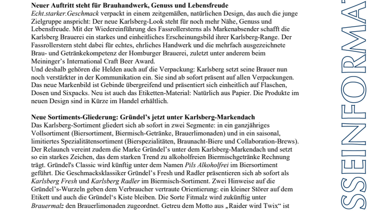 Presseinfo Karlsberg Relaunch 2020