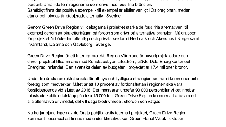 Grönt ljus för grönt projekt