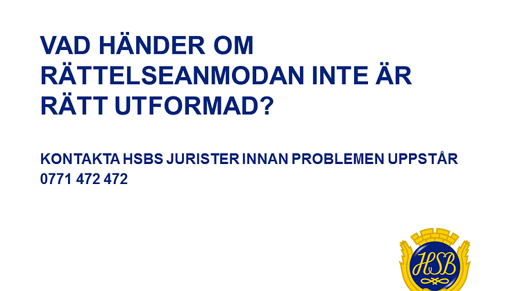 ​Rättelseanmodan inte utformad rätt – Då är anmodan utan verkan