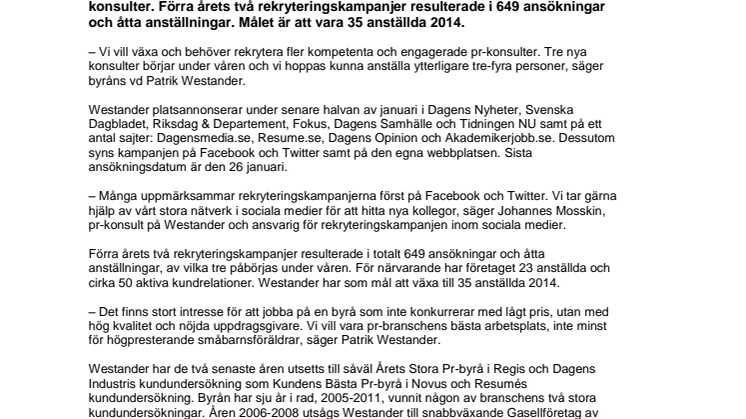 Rekryteringskampanj för pr-konsulter