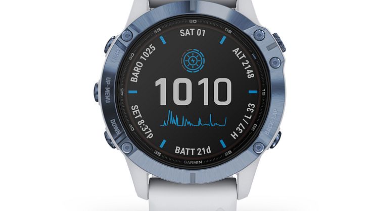 fenix 6 Pro Solar Steinweiss / Blau