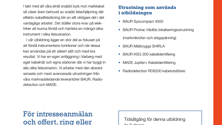SAB Academy Kabelfelsökningskurs