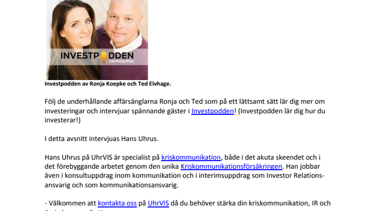 Investpodden – så här räddar du företaget genom din kriskommunikation 