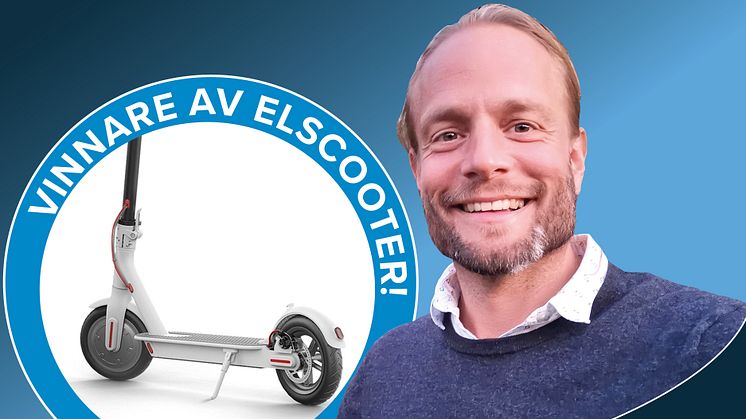 Fredrik Westergaard från Region Gotland löste vårt korsord och vann en elscooter.