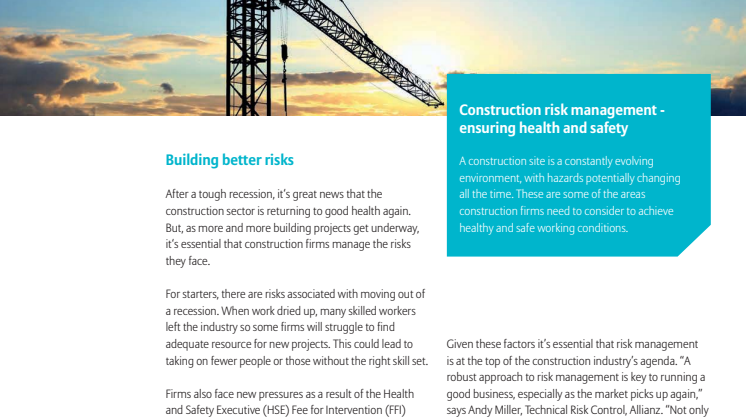 Property & Casualty News - Part 3 HSE Construction Regime