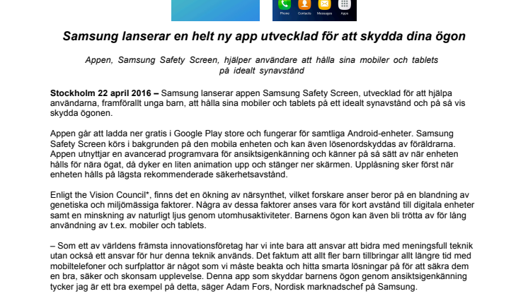 Samsung lanserar en helt ny app utvecklad för att skydda dina ögon