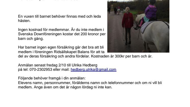 Välkomna till barnridning på Stallbalans i Björsbyn, Luleå. 