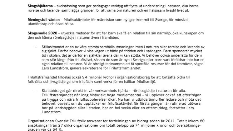 Friluftslivet får miljonbelopp för att öka innanförskapet