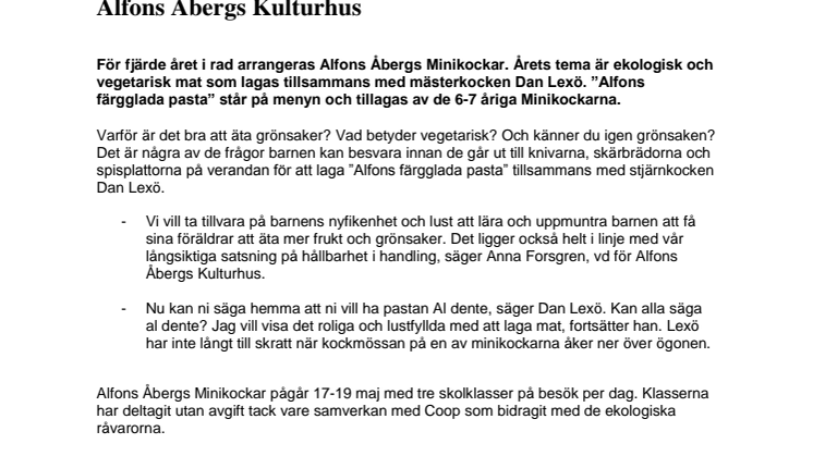 Skolbarn blir Minikockar för en dag på Alfons Åbergs Kulturhus