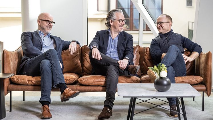 Peter Larsson, Thomas Bill Revland och Lars Sveder, medgrundare av Monterro