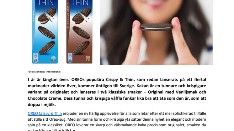 OREO introducerar en sofistikerad och vuxen nyhet  
