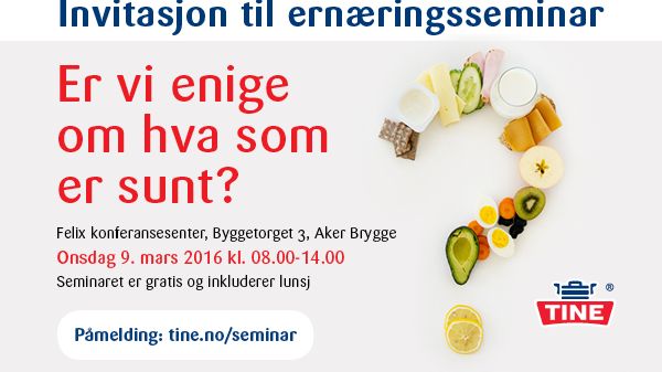 Ernæringsseminar - Er vi enige om hva som er sunt?