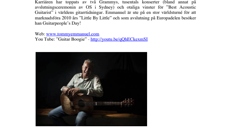 Artistpresentationer inför Guitarpeople´s Day