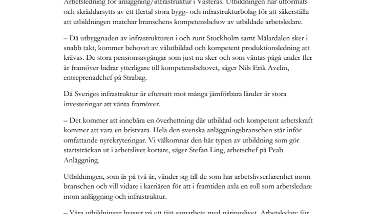 Teknikhögskolan utformar ny utbildning tillsammans med byggbranschen