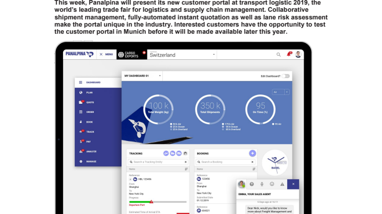 New Panalpina customer portal: bringing the future of digital supply chain management to transport logistic in Munich