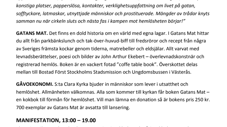 STJÄRNKOCKARNAS bästa recept! 700 kokböcker ges bort idag! Lansering av Gatans Mat till förmån för hemlösa. Gåvoekonomi.