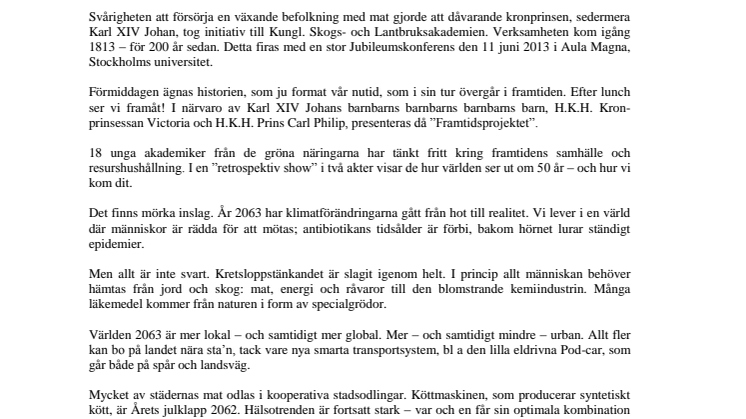 Vad äter vi 2063? Insekter? Odlat kött? Bruna bönor? – Jubileumskonferens 11 juni