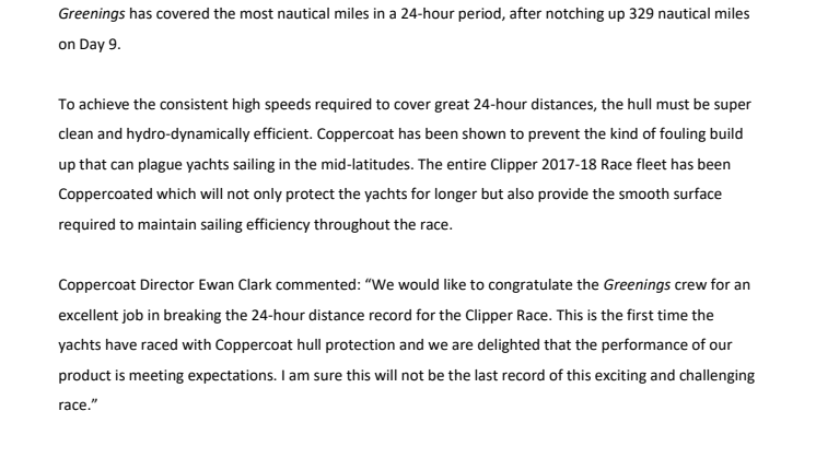 Coppercoat: CLIPPER RACE RECORD BREAKER