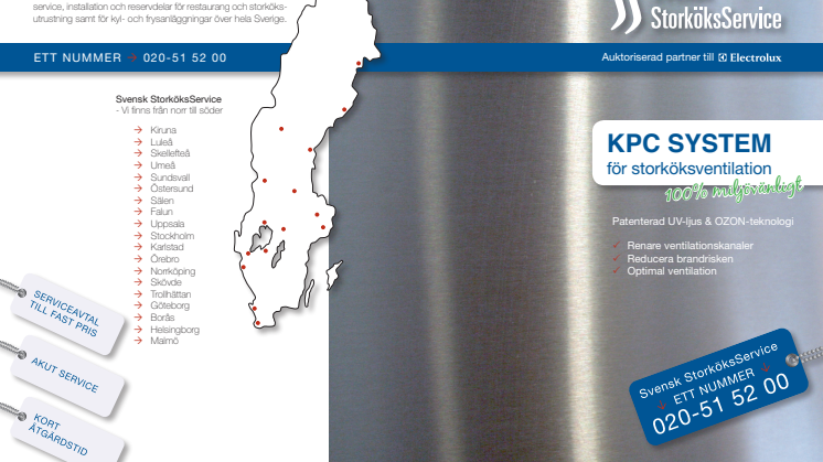 Lukt- och fettreducering med patenterad UV-C ljus teknologi til storkök.