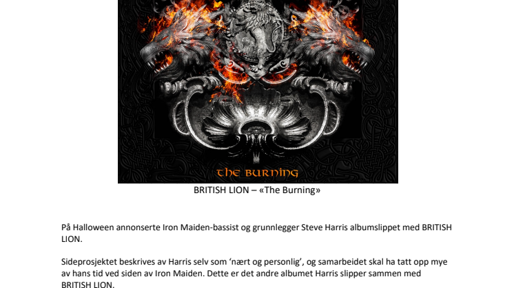 BRITISH LION annonserer nytt album