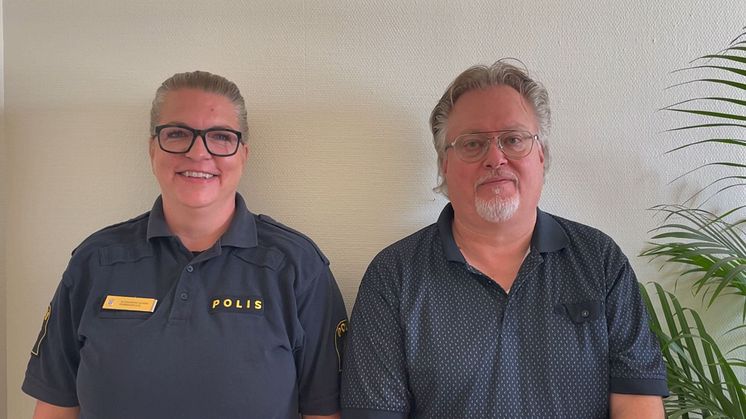 Alexandra Norén (Polisen) och Anders Lindberg (Klippans kommun). Foto: Klippans kommun.