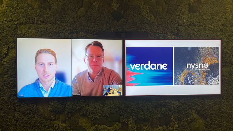 Lars Hvam, Investment Director fund in Nysnø and Christian Jebsen, Partner in Verdane. Photo: Nysnø Climate Investments