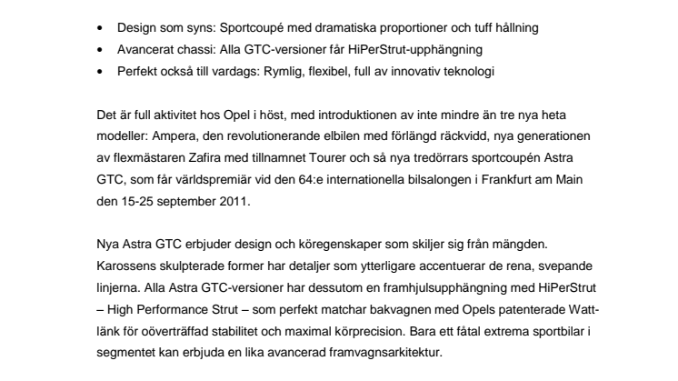 Nya Opel Astra GTC: Läcker att se, läcker att köra