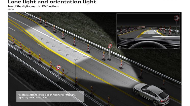 Lane light and orientation light - Two of the digital matrix LED functions