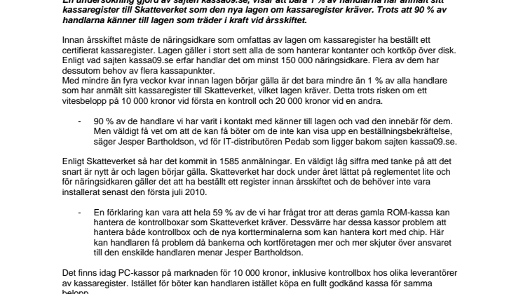 100 000-tals handlare riskerar böter i onödan