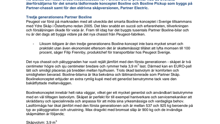 Sverigepremiär för fler varianter av populära Partner 