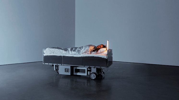 Carsten Höller, Two Roaming Beds (Grey), 2015. Foto: Per Kristiansen.