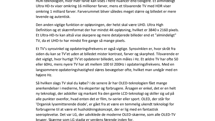 Alt du har brug for at vide, når du skal købe et rigtig godt TV