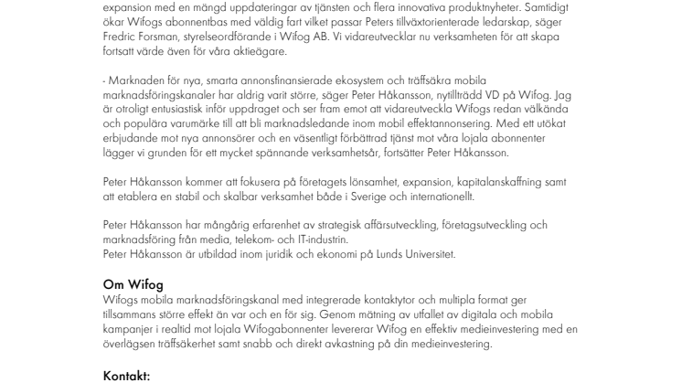 Wifog AB tillsätter ny VD