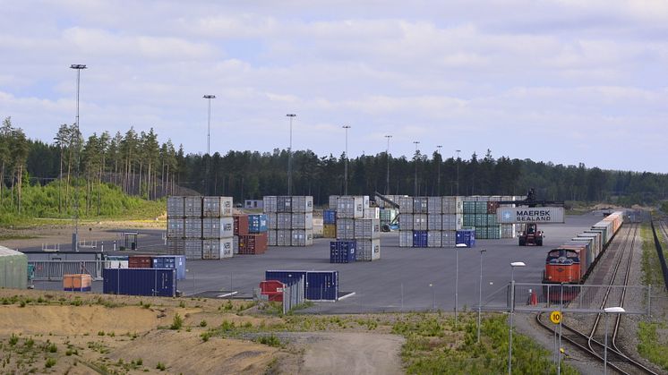 Containerhanteringen på Vaggeryds kombiterminal