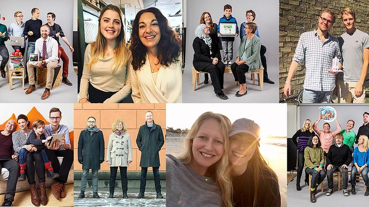 Några av teamen bakom Stings edtechbolag: EdQu, Peppy Pals, PictureMyLife, Anymaker, Gro Play, Learnster, Skillbreak och Jaramba