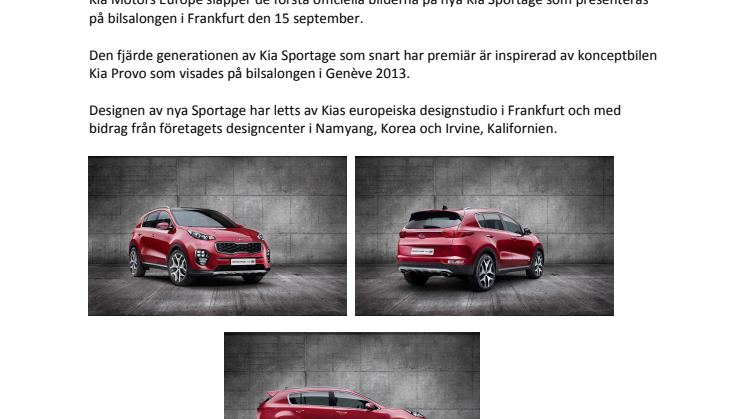 Kia släpper de första officiella bilderna på nya Sportage
