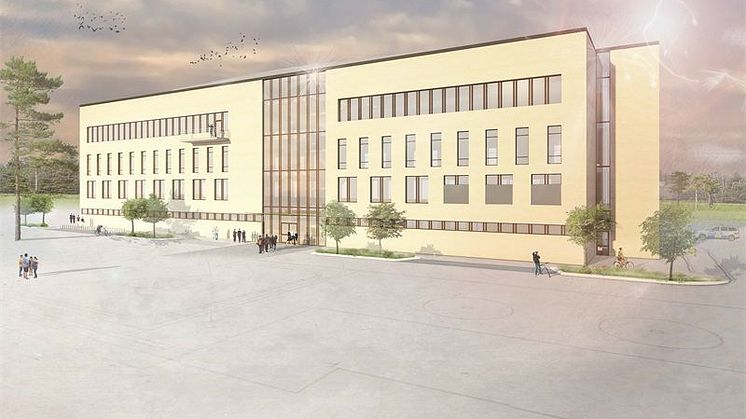 Ritning av polishögskolan i Umeå