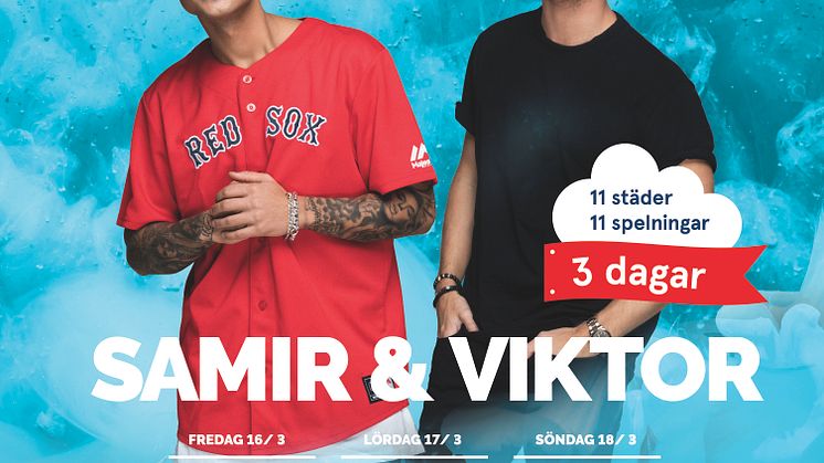 Samir och Viktor på blixtsnabb Sverigeturné - 11 spelningar i 11 städer på 3 dagar för ett världsrekordförsök