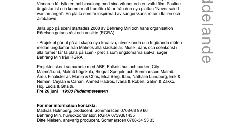 Malmös bästa unga talang koras på Pildammsteatern