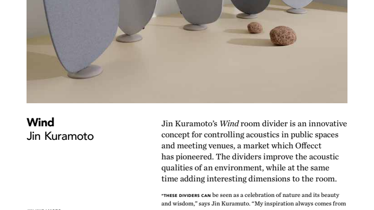 Wind room divider designed by Jin Kuramoto
