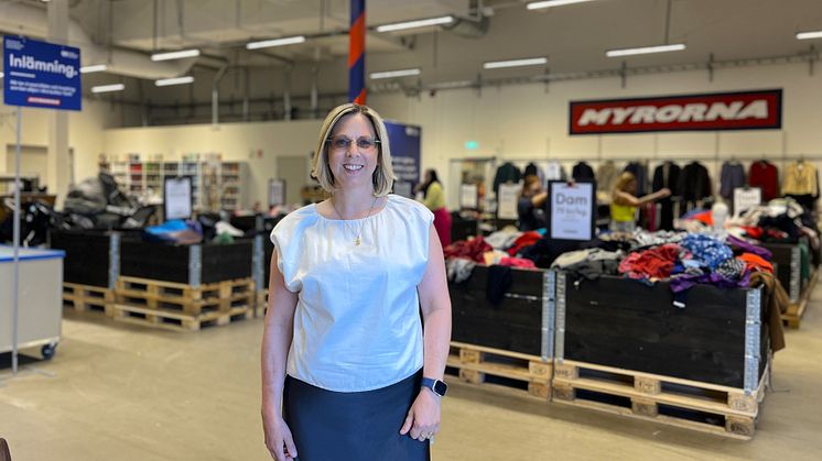 Mirja Ahrén, försäljningschef på Myrorna, vässar sin organisation med tre nya medarbetare.