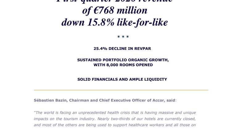Accor - Q1 2020 Revenues