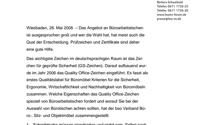 Büroarbeitstische richtig auswählen  - Zwölf Tipps für den Kauf eines Schreibtisches