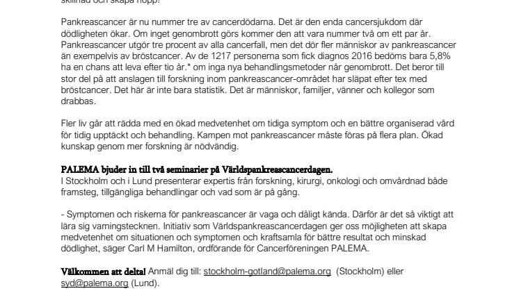 Global manifestation mot en av de tuffaste cancerformerna som finns