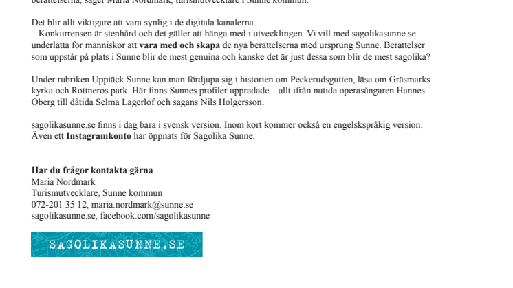 Sagolika Sunne lanserar ny webbplats 