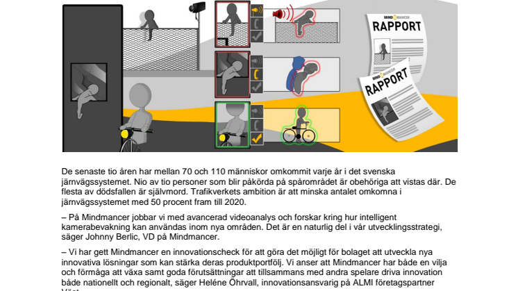 Innovationspengar till Mindmancer för att minimera dödsfall på landets järnvägsspår 